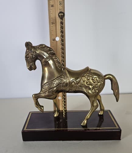 Brass Home Office Decor Carousel Horse Desk Base 6.25 x 2.5 - Thumbnail 8
