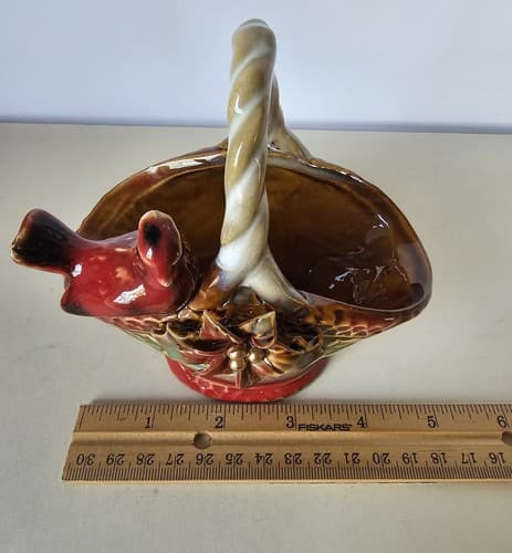 Tii Collections Christmas Basket Red Bird Figurine Holiday Small Cardinal - Thumbnail 7
