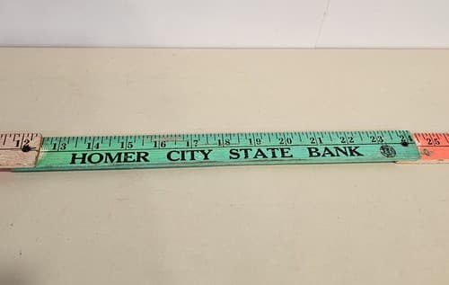 Vintage Wood Tri-Fold 3 Color Ruler Yardstick Advertising Homer City - Thumbnail 2