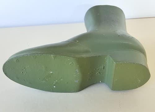 Vintage Cast Metal Green Victorian Button Up Boot Shoe Vase Door stop - Thumbnail 4
