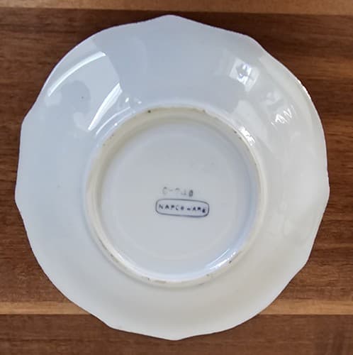 Vtg Napcoware 3 Footed Cup & Gold Accented Latic Cutout Saucer C-240 Foil Tags - Thumbnail 6