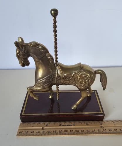 Brass Home Office Decor Carousel Horse Desk Base 6.25 x 2.5 - Thumbnail 6