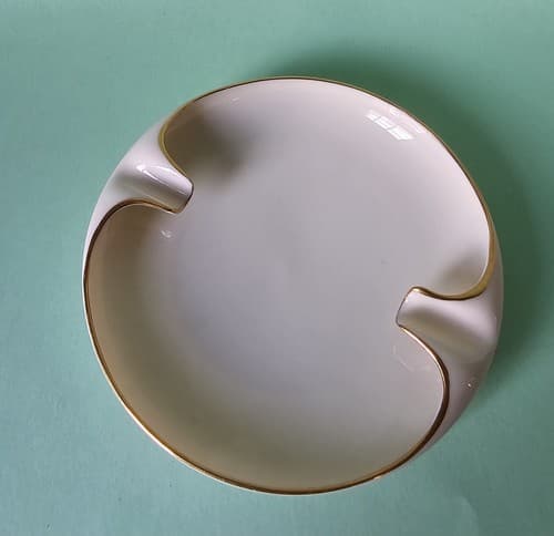 Elegant Lenox Ashtray Bone China Hand Decorated Nice Condition Gold Trimmed - Thumbnail 3
