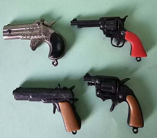 Victory Toy Minature pistols (3) + (1) Unbranded Tiny Guns Vintage - Thumbnail 3