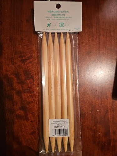 KA Double Point High Quality Knitting Needles Bamboo US15 8" 10.00mm 20cm - Thumbnail 2