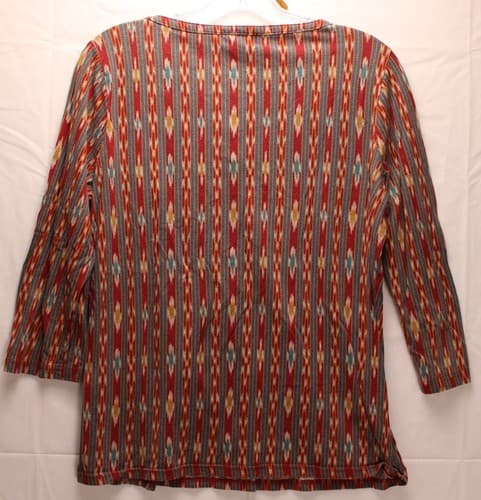 Chaps Denim Tunic Size M/L Multicolor 3/4 Sleeve Cotton - Thumbnail 3