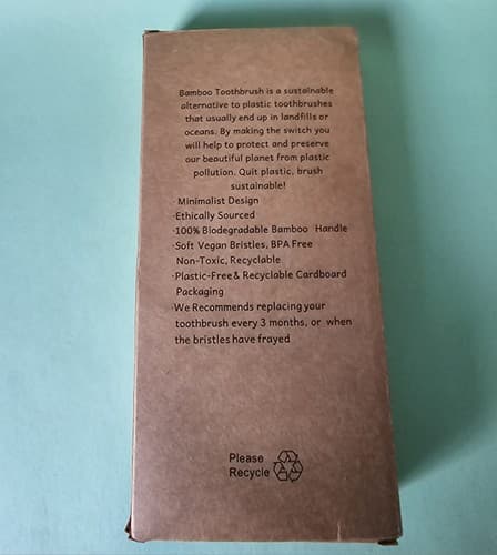 Natural bamboo toothbrush. 6 pack box.100% biodegradable. vegan bristles. New. - Thumbnail 3