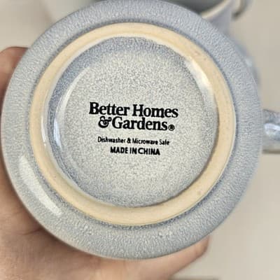 Better Homes & Gardens Large Coffee Mug Linette Blue Gray Speckled 16oz Set Of 4 - Thumbnail 5