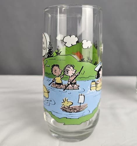 McDonalds VTG 1968 Camp Snoopy Collection Drinking Glasses Charlie Brown 2 Set - Thumbnail 12