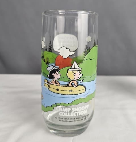 McDonalds VTG 1968 Camp Snoopy Collection Drinking Glasses Charlie Brown 2 Set - Thumbnail 9