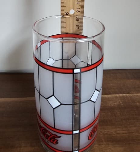 Vintage Coca-Cola Glass Collectable Coke Drinking Glass Stained Glass Look - Thumbnail 5