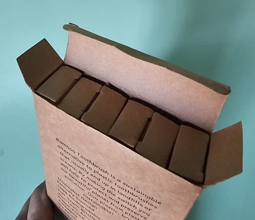 Natural bamboo toothbrush. 6 pack box.100% biodegradable. vegan bristles. New. - Thumbnail 2