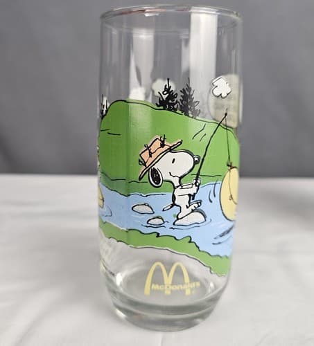 McDonalds VTG 1968 Camp Snoopy Collection Drinking Glasses Charlie Brown 2 Set - Thumbnail 10