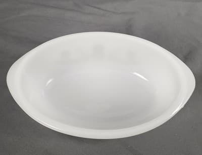 Vintage Glasbake 1 QT Oval Baking Dish Green Daisy Pattern Collectible - Thumbnail 3