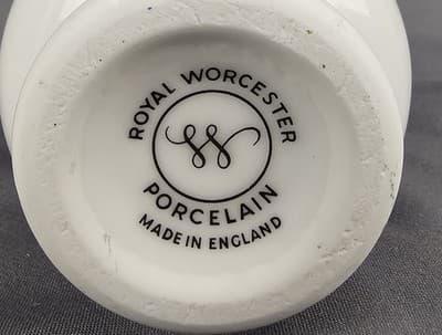 Royal Worcester Astley Egg Coddler Porcelain with Floral Purple Flowers Single - Thumbnail 7