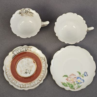 2 Vintage Miniature Tiny Tea Cup & Saucer Sets Made In Occupied Japan - Thumbnail 5