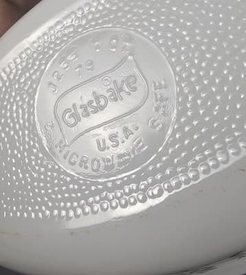 Vintage Glasbake 1 QT Oval Baking Dish Green Daisy Pattern Collectible - Thumbnail 8
