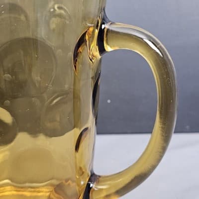 1960s Vintage Hazel Atlas El Dorado Circle Pattern Amber Glass Pitcher 64 oz EUC - Thumbnail 5