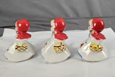 3 Vintage Little Red Riding Hood Salt & Pepper Shakers - Thumbnail 5