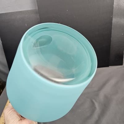 VTG Glass Blendo mid Century Blue Pitcher Frosted Gold Trim Water Juice Bar - Thumbnail 6