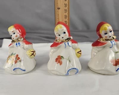 3 Vintage Little Red Riding Hood Salt & Pepper Shakers - Thumbnail 7