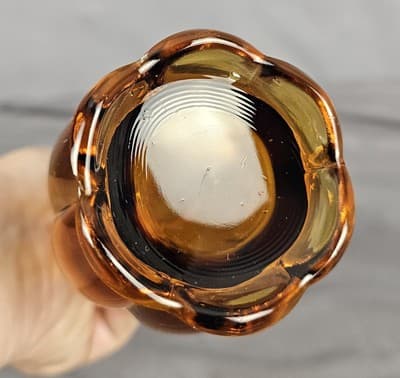 LE Smith 11 1/2 inch Tall Stretch Vase Excellent Amber - Thumbnail 3