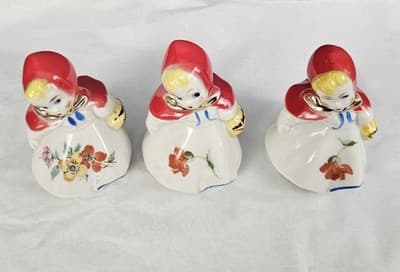 3 Vintage Little Red Riding Hood Salt & Pepper Shakers - Thumbnail 3