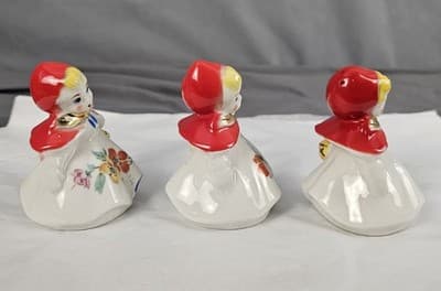 3 Vintage Little Red Riding Hood Salt & Pepper Shakers - Thumbnail 6