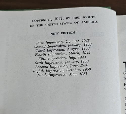 Vintage GIRL SCOUT HANDBOOK Ninth Impression Edition 1947, Hardcover - Thumbnail 3