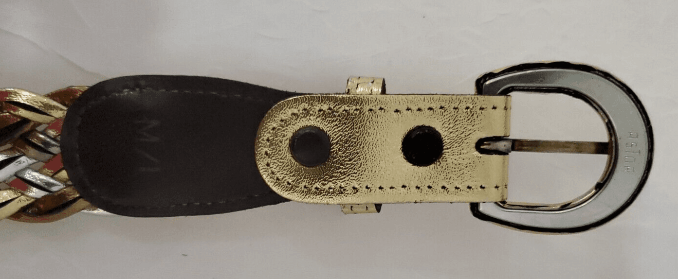 Retro Vintage Gold Silver Platinum Colors Woven Belt Size 30-32" - Thumbnail 4