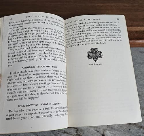 Vintage GIRL SCOUT HANDBOOK Ninth Impression Edition 1947, Hardcover - Thumbnail 5