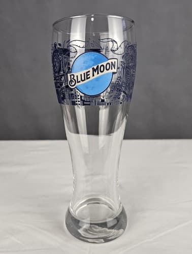 Blue Moon "City of Champions" Pilsner 20oz Tallboy Beer Glass 8.75” Tall - Thumbnail 2
