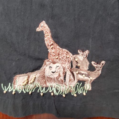 Vintage Jane Ashley Womens Embroidered Safari Button Down Shirt Large Cotton - Thumbnail 4