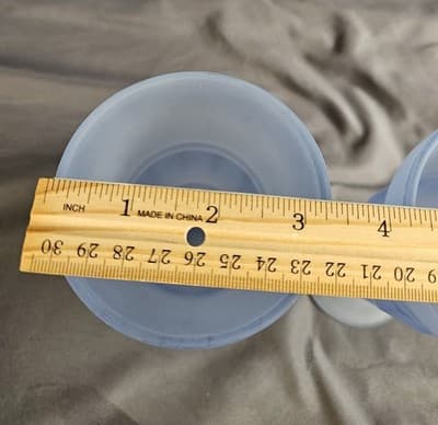 (2) Indiana Glass Frosted Blue Parfait/Milkshake/Sundae 6.75”Dishes Glasses - Thumbnail 6