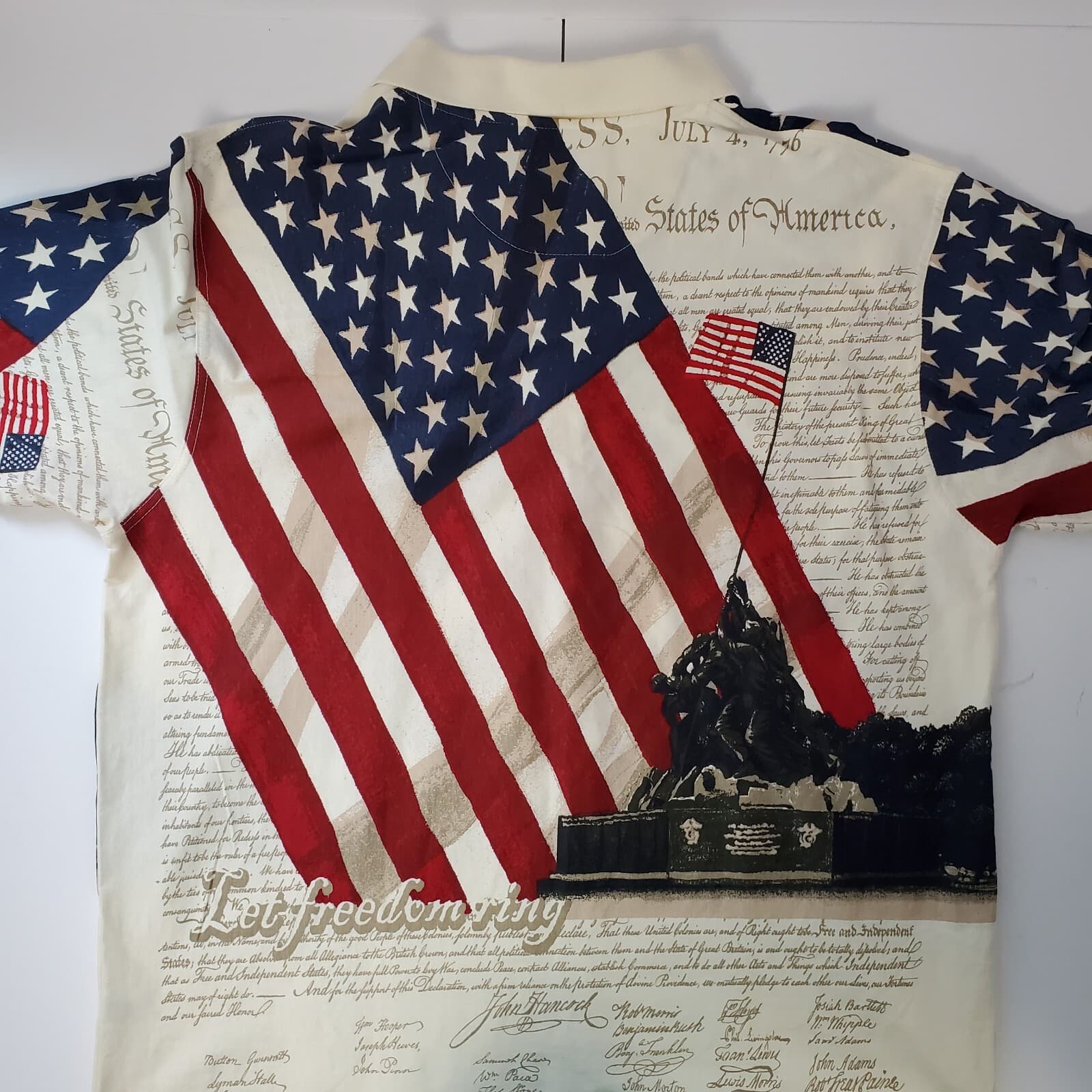 Cotton Traders Sport Polo Mens Shirt XLG Patriotic Red White Blue Golf - Thumbnail 6