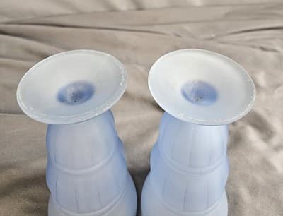 (2) Indiana Glass Frosted Blue Parfait/Milkshake/Sundae 6.75”Dishes Glasses - Thumbnail 7