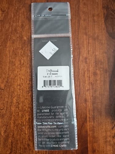 Lykke Driftwood Wooden Knitting Needles 5" IC US7, 4.50mm - Thumbnail 2