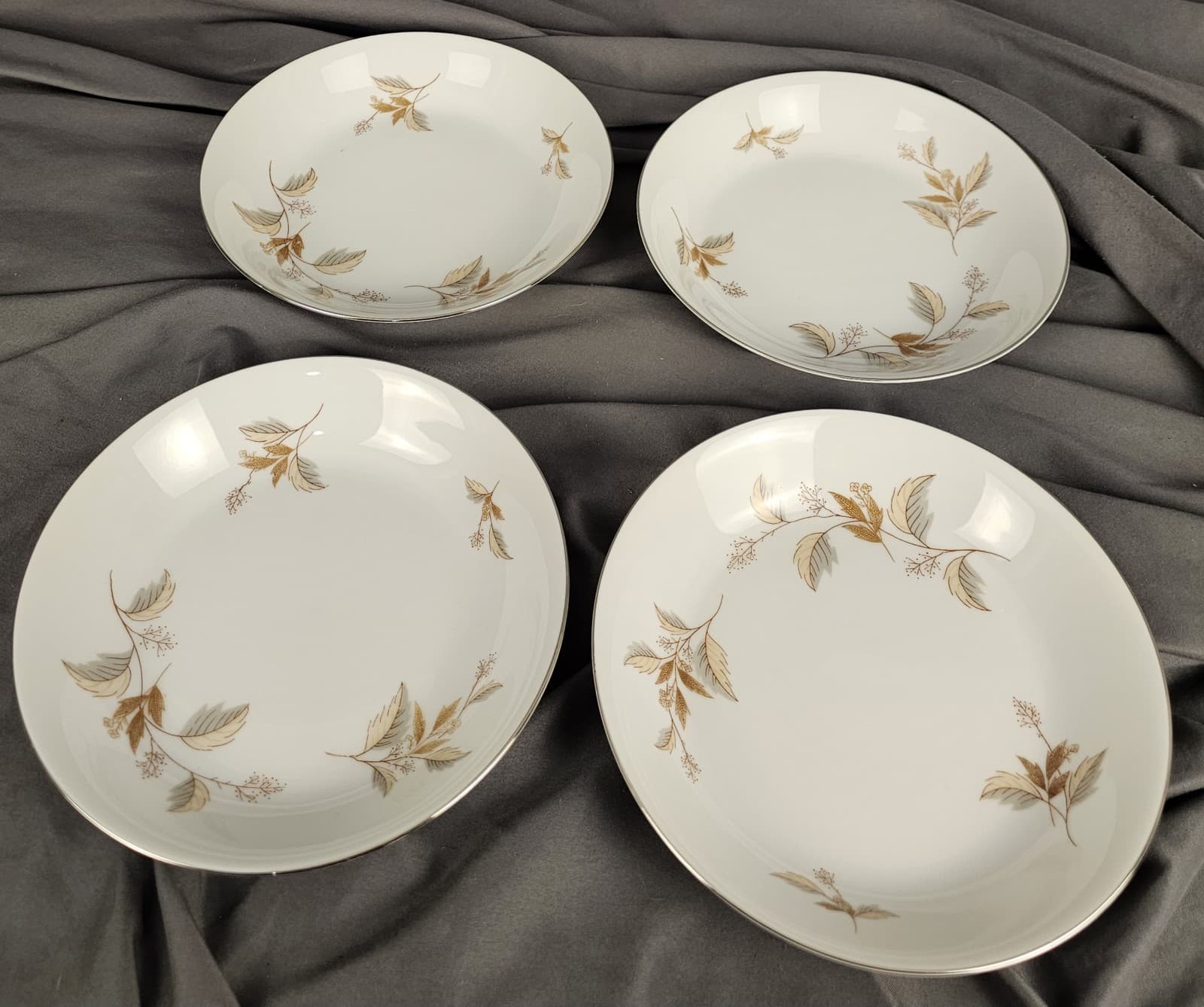 Arlen Fine China Floral Oak leaf #1568 Salad Plate 7.5" Japan Vintage Set of 4 - Thumbnail 9