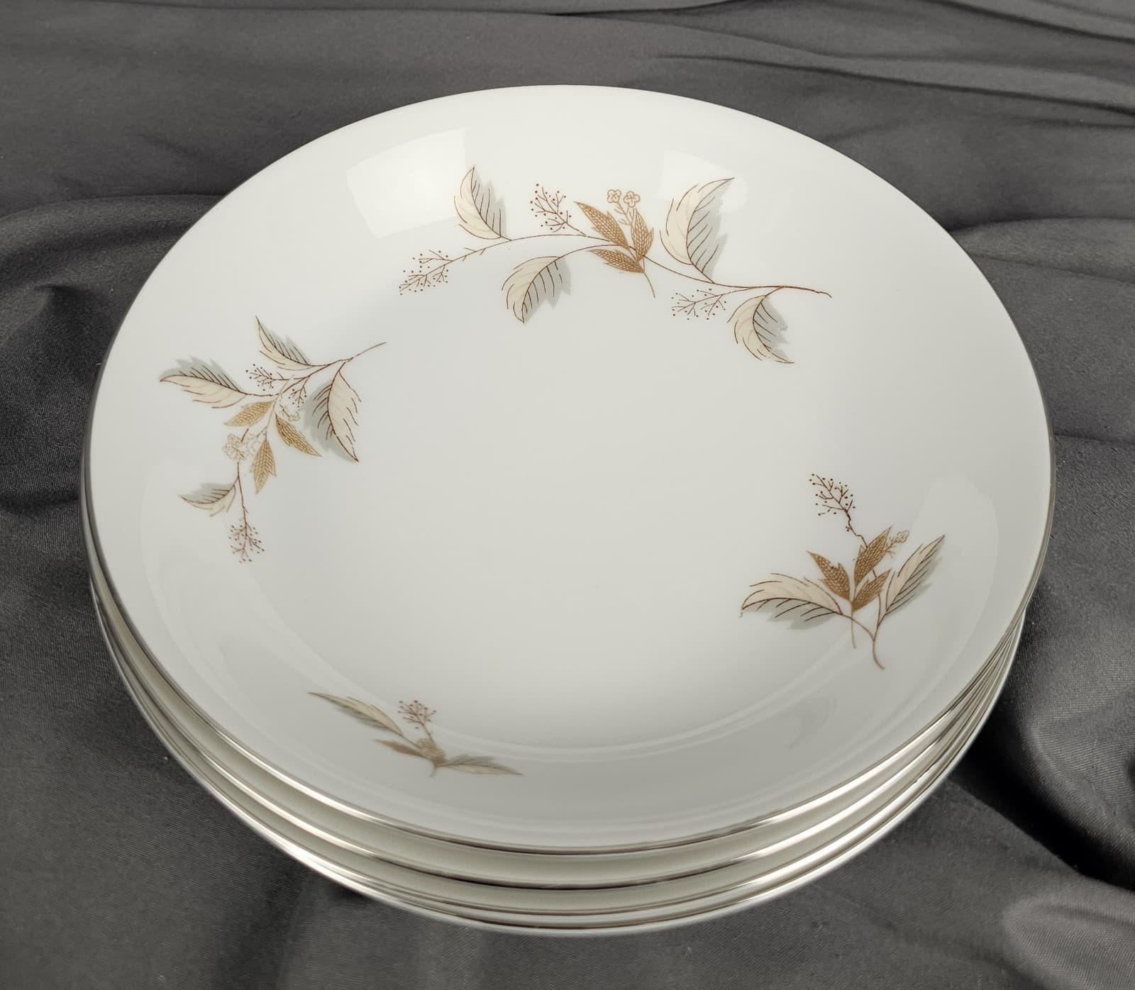 Arlen Fine China Floral Oak leaf #1568 Salad Plate 7.5" Japan Vintage Set of 4 - Thumbnail 3