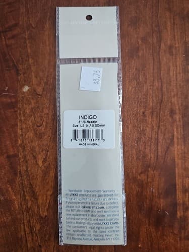 Lykke Indigo Wooden Knitting Needles 5" IC US9, 5.50mm - Thumbnail 2