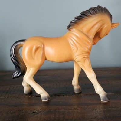 Vintage Ceramic Buckskin Horse Figurine Mid Century Japan 6" Tall - Thumbnail 3