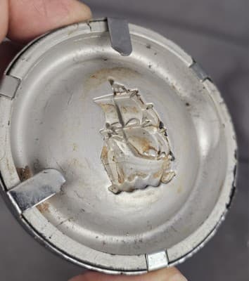1955 56 PLYMOUTH SAVOY BELVEDERE PLAZA USED MOPAR STEERING WHEEL HORN BUTTON - Thumbnail 6
