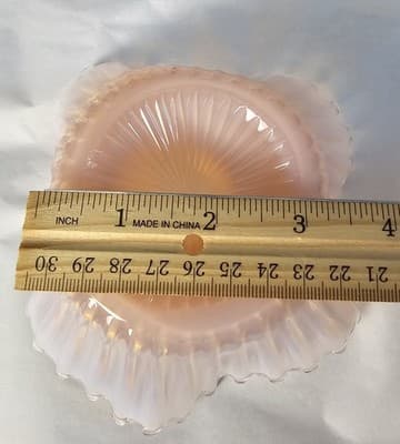 FOSTORIA Pink Heirloom Opalescent Crimped Glass Bowl Vintage (Pinker) MCM - Thumbnail 15