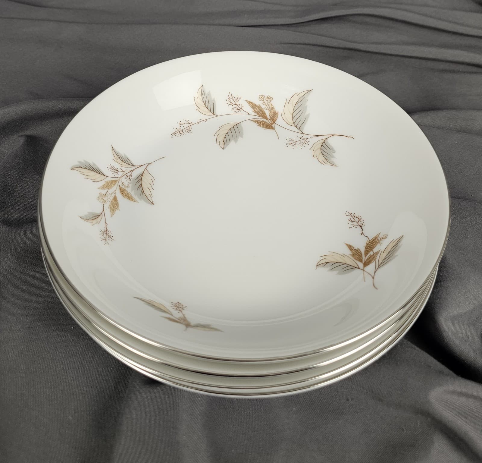 Arlen Fine China Floral Oak leaf #1568 Salad Plate 7.5" Japan Vintage Set of 4 - Thumbnail 2