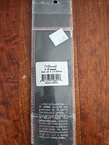 Lykke Driftwood Wooden Knitting Needles 5" IC US6, 4.00mm - Thumbnail 2