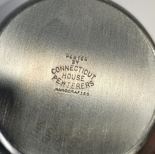Vintage Pewter Double Spouted Saucepan Brandy Warmer with Wood Handle Conneticut - Thumbnail 6