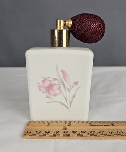 Jasco Perfume bottle Glass Made in Taiwan Clean Nice Pink Lily - Thumbnail 7