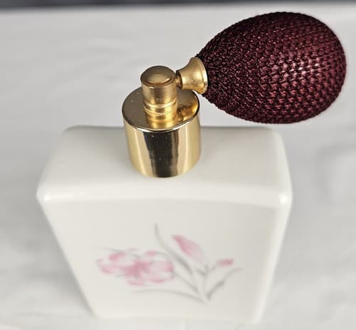 Jasco Perfume bottle Glass Made in Taiwan Clean Nice Pink Lily - Thumbnail 2
