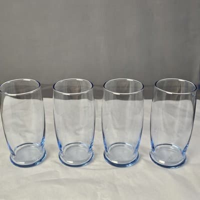 4 Libbey 12oz. Classic Style Light Ice Blue Tumblers Ice Tea Glasses 5.25" Tall - Thumbnail 3