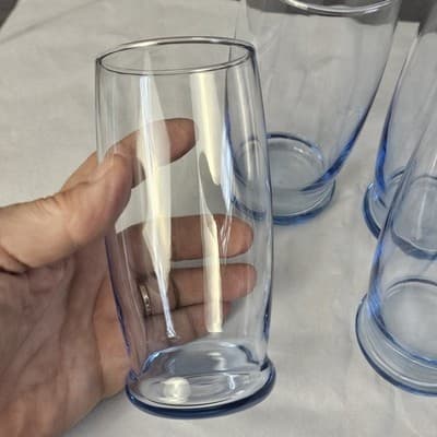 4 Libbey 12oz. Classic Style Light Ice Blue Tumblers Ice Tea Glasses 5.25" Tall - Thumbnail 5